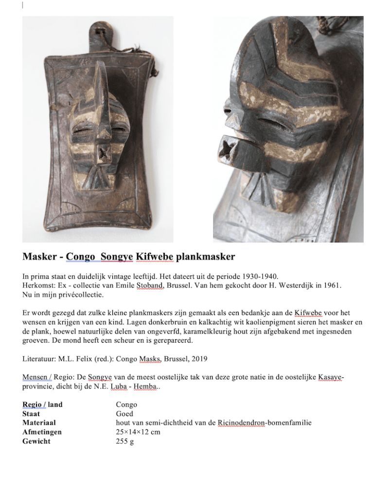 Songye masker tribal art