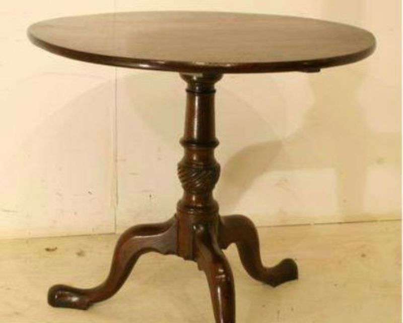 Antieke ronde bijzettafel
