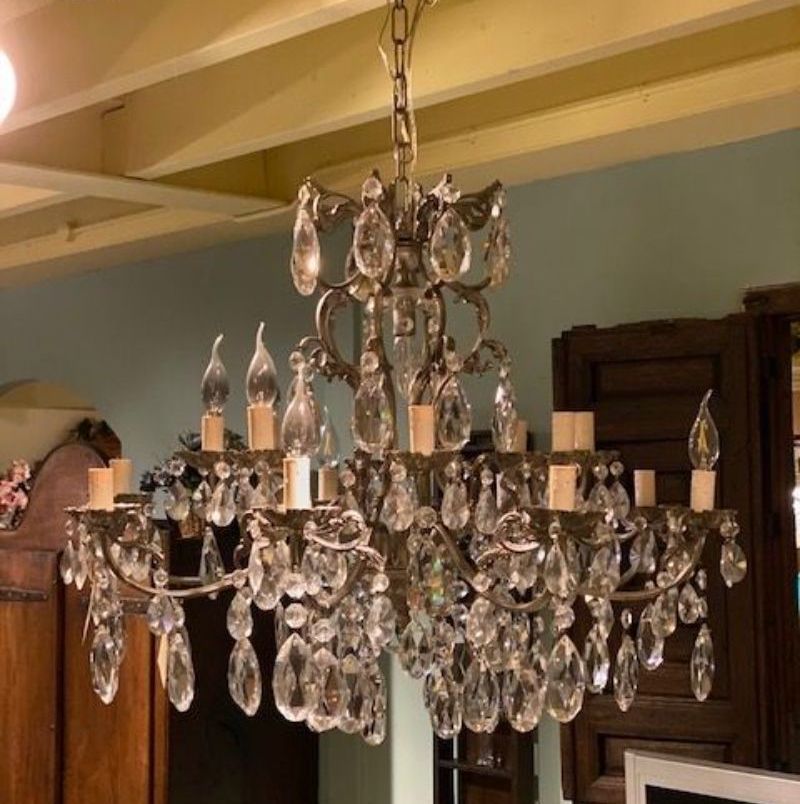 Kristallen hanglamp antiek 