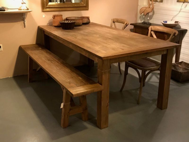 Teakhouten eettafel