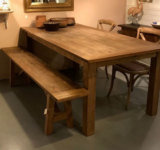 Teakhouten eettafel