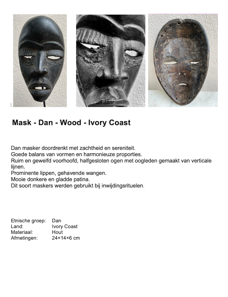 African mas Dan tribal art
