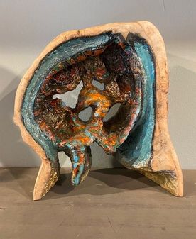 Hout kunstwerk