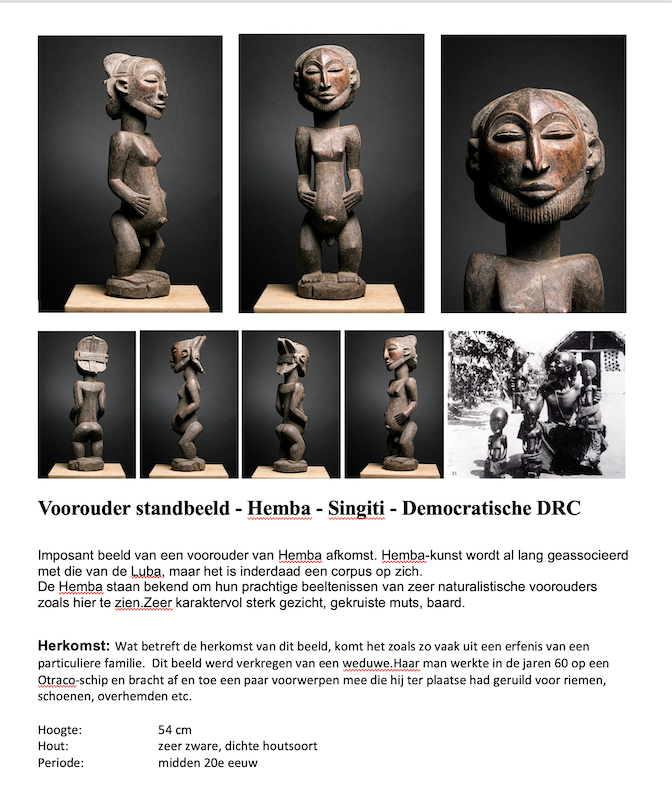 Hemba beeld, afrikaanse kunst beeld kopen