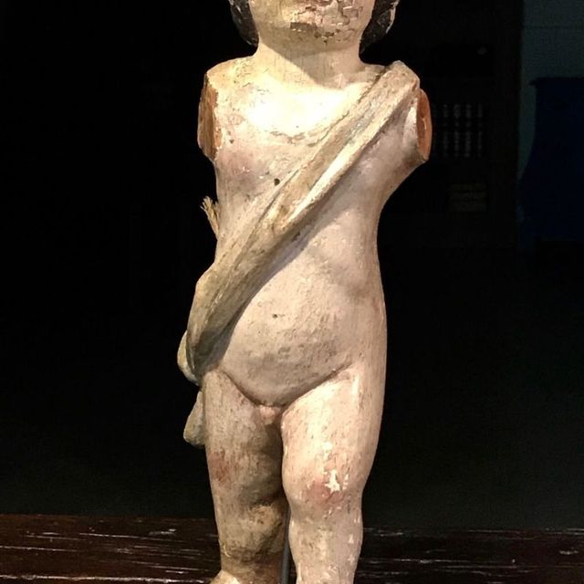 antiek engeltje hout