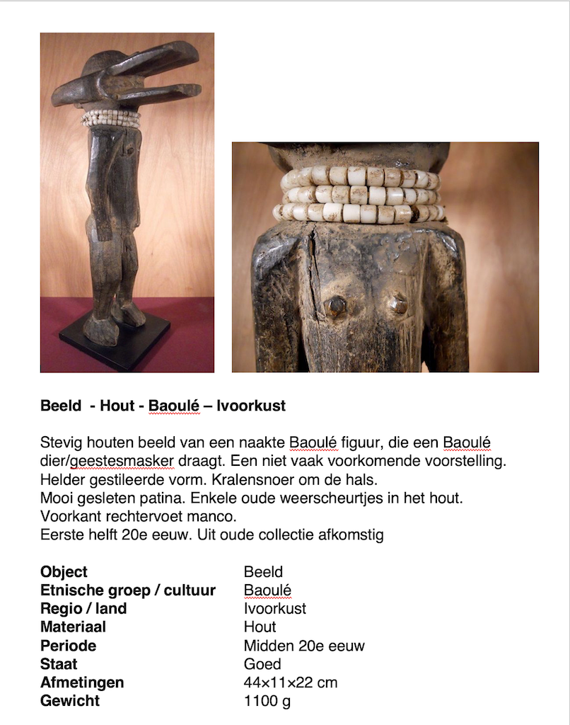 Baoule beeld tribal art