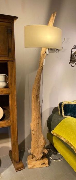 houten staande lamp 
