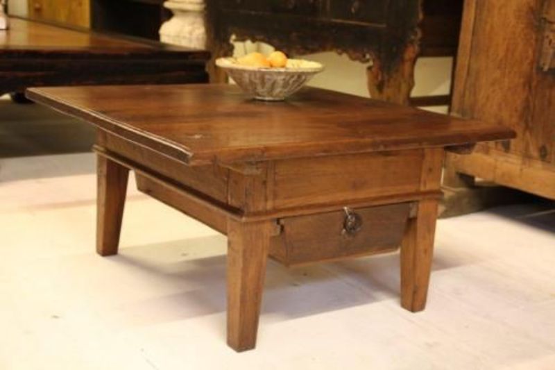 Oud eikenhouten salontafel
