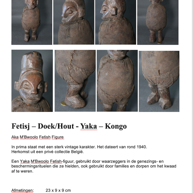 Afrikaans fetisj beeldje YAKA